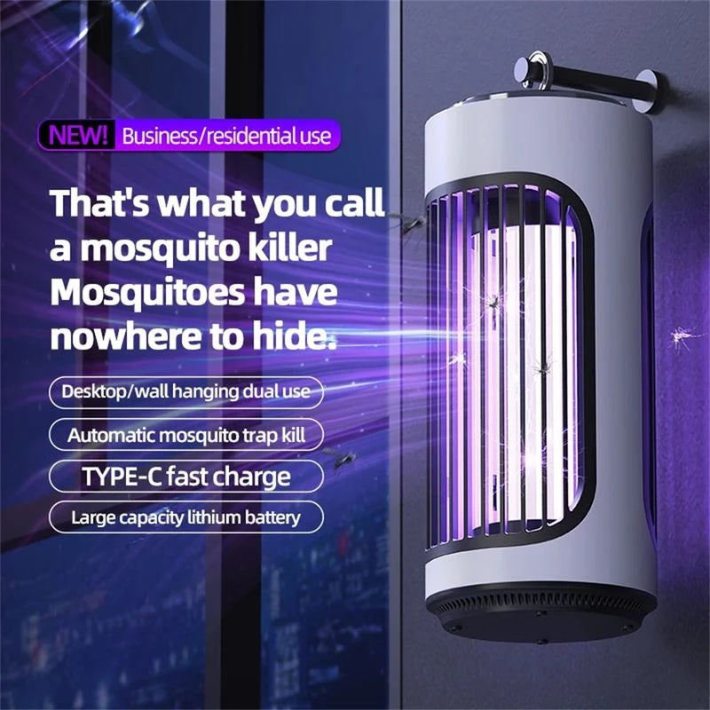 USB Rechargeable Mosquito Trap Lamp 360 Degree Bug Catcher Non-Toxic Indoor Device