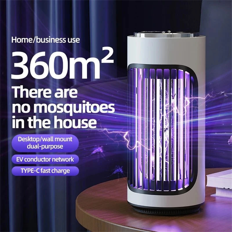 USB Rechargeable Mosquito Trap Lamp 360 Degree Bug Catcher Non-Toxic Indoor Device
