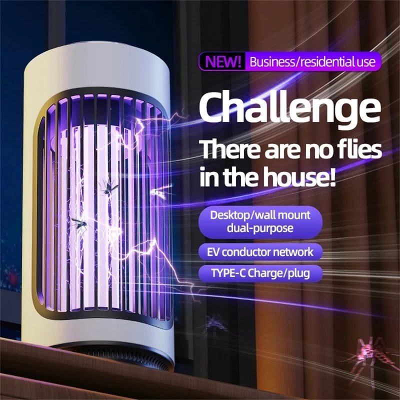 USB Rechargeable Mosquito Trap Lamp 360 Degree Bug Catcher Non-Toxic Indoor Device